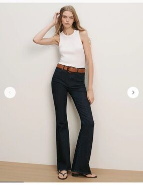 Veronica Beard Dark Indigo Beverly Flairw Jeans